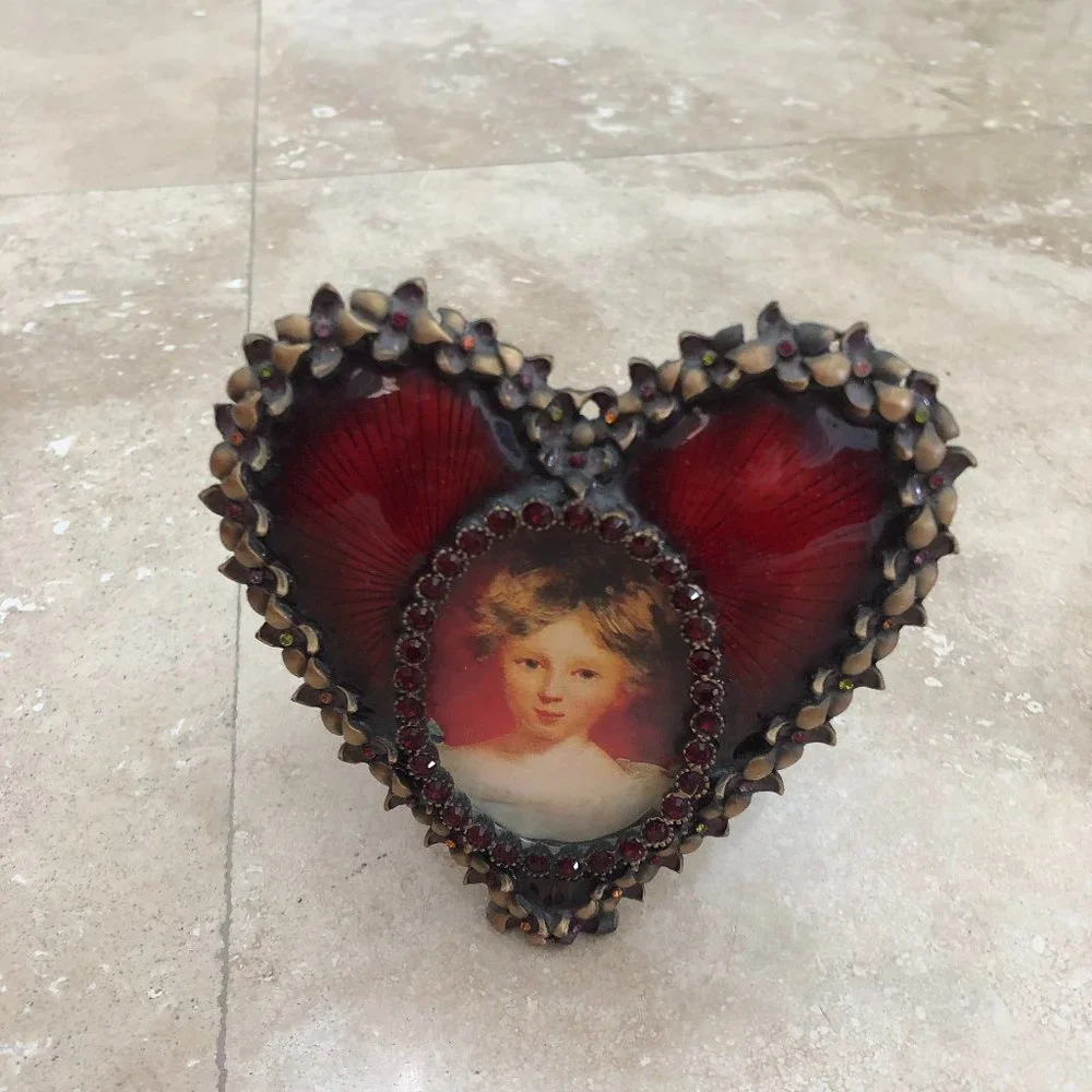 NEW RARE Jay Strongwater Red Jewel Heart Frame